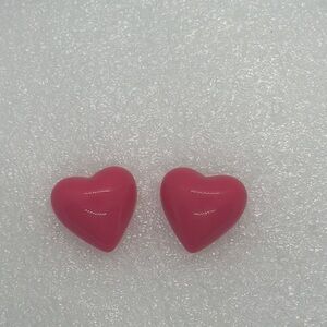 Vintage Style Pink Heart Stud Earrings - Y2K Aesthetic - New